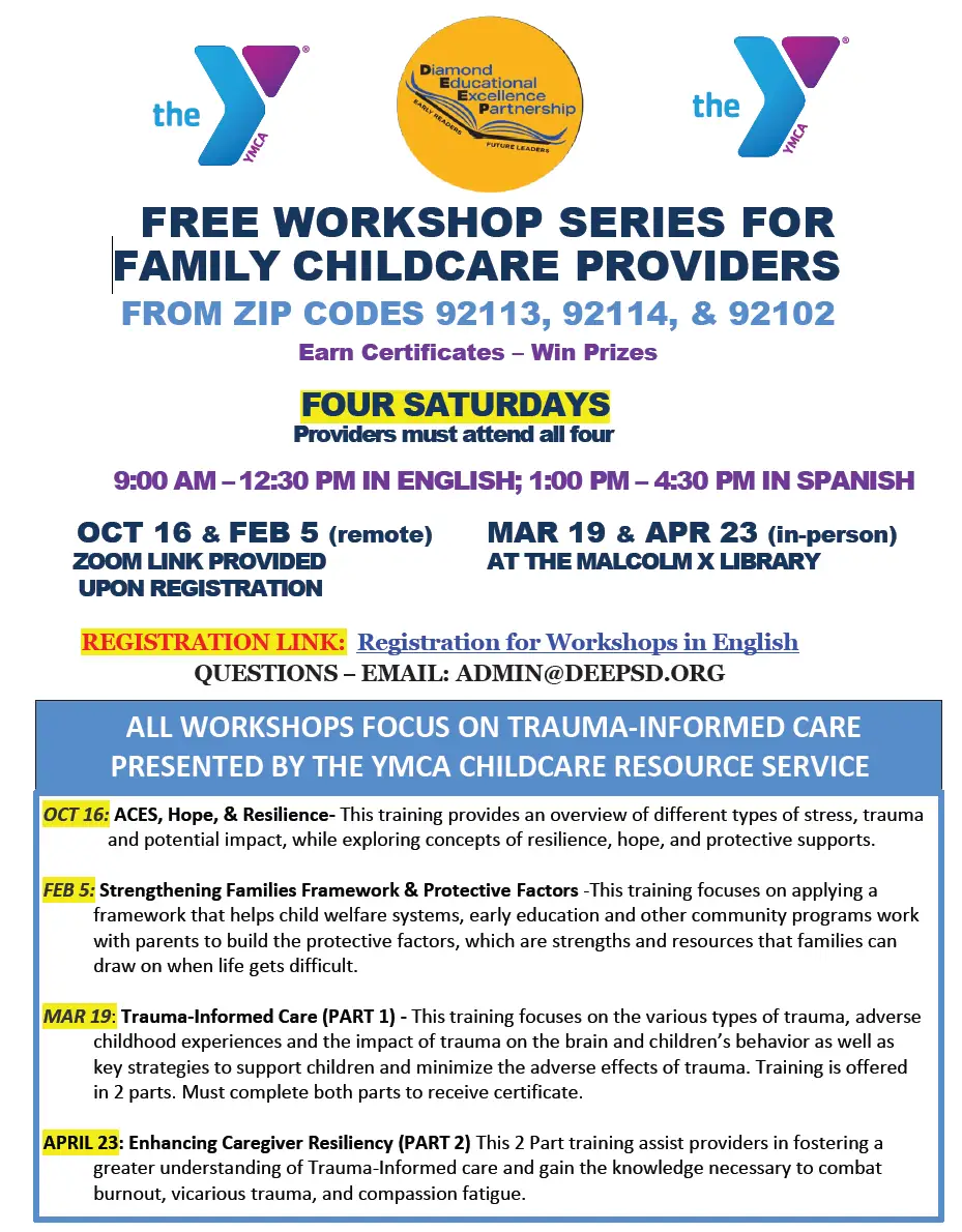 Childcare Providers 4-Week Workshop: Trauma-Informed Care (PART 1)- ENGLISH